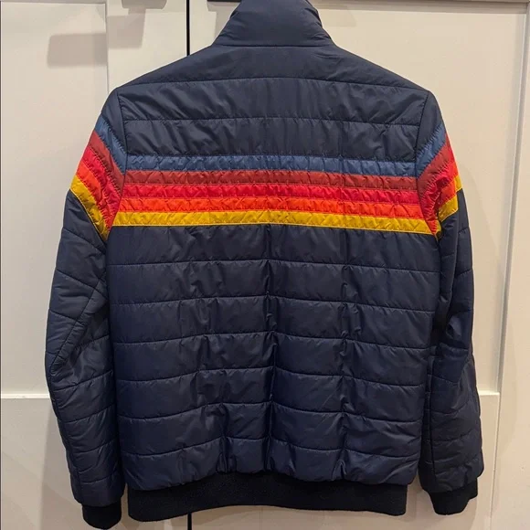 Aviator nation 5 stripe puffer jacket Navy - Picture 6 of 7